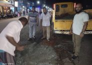 বরিশালে দুই সাংবাদিকের উদ্যোগে তাৎক্ষণিক রাস্তা মেরামত