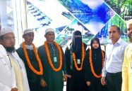 বিমানবন্দরে অভ্যর্থনা পেলো সৌদিতে কোরআন প্রতিযোগিতায় বিজয়ী চার হাফেজ